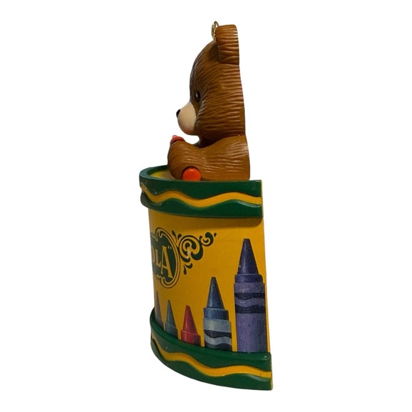 Crayola Teddy Bear Crayon Box Christmas Ornament by Binney & Smith Vintage 1992 - Picture 7 of 11